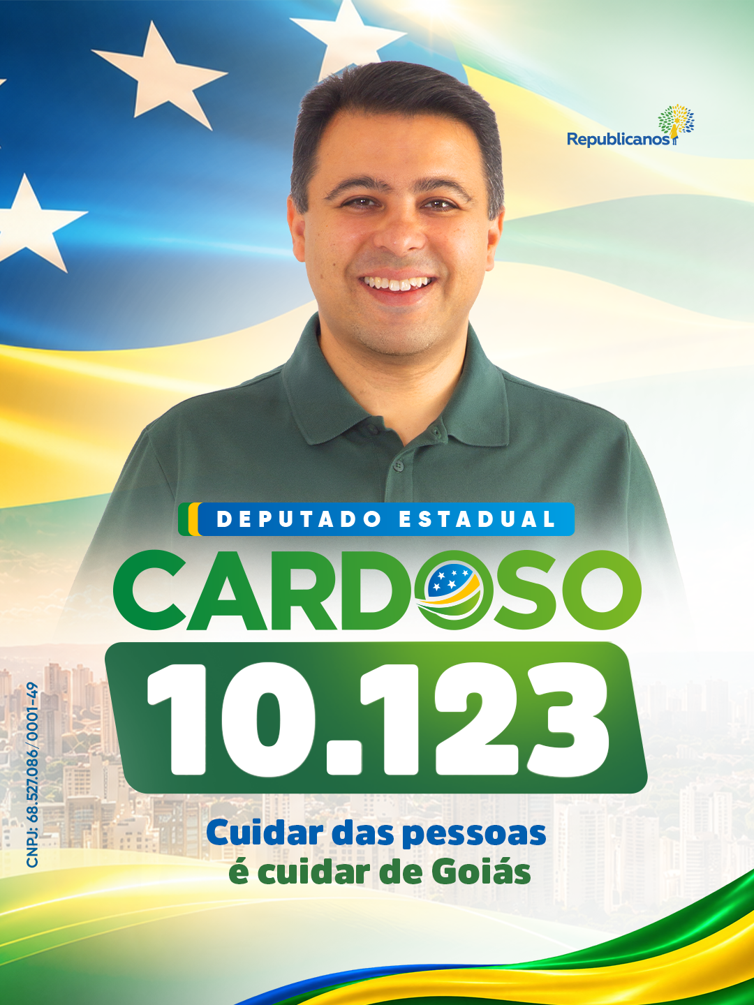 Campanha Agora é Oficial — Cardoso é candidato a deputado estadual por Goiás.